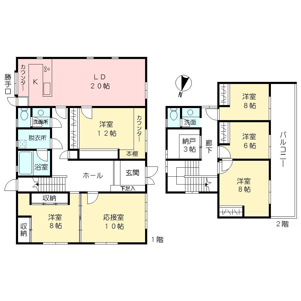 Floor plan. 29 million yen, 6LDK + S (storeroom), Land area 341.84 sq m , Building area 179.69 sq m