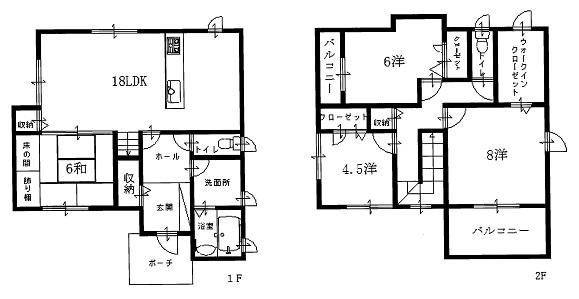 Floor plan. 27.5 million yen, 4LDK, Land area 165.29 sq m , Building area 107.05 sq m
