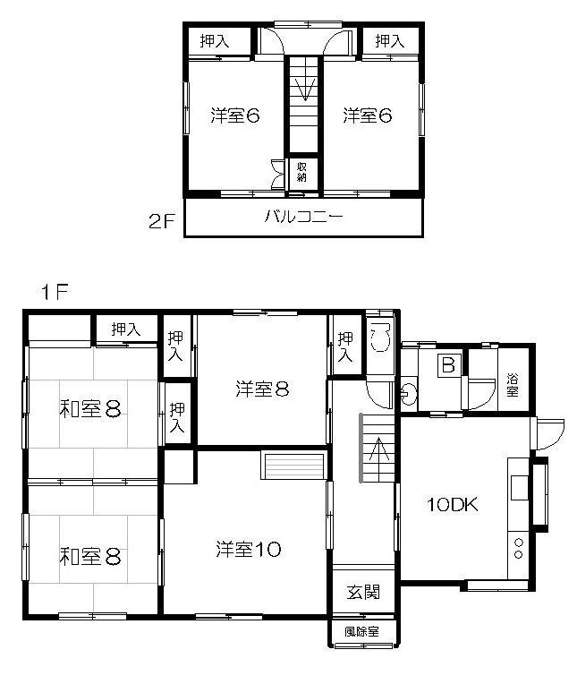 Floor plan. 8 million yen, 6DK, Land area 318.14 sq m , Building area 134.86 sq m