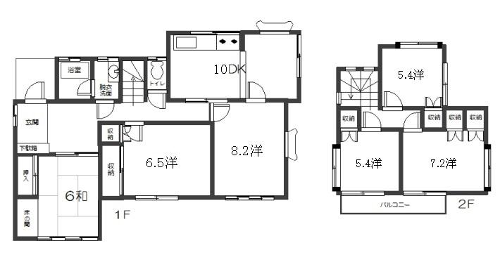 Floor plan. 6 million yen, 6DK, Land area 251.3 sq m , Building area 125.6 sq m