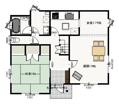 Floor plan. 18 million yen, 3LDK + S (storeroom), Land area 192.48 sq m , Building area 109.3 sq m easy-to-use LDK and independent Japanese-style room