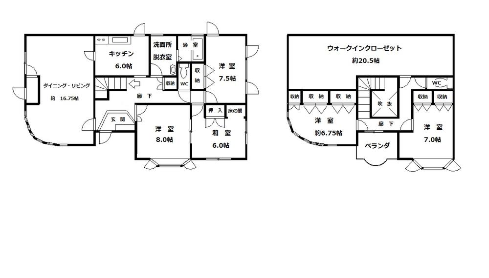 Floor plan. 23.8 million yen, 5LDK + S (storeroom), Land area 198.35 sq m , Building area 186.77 sq m