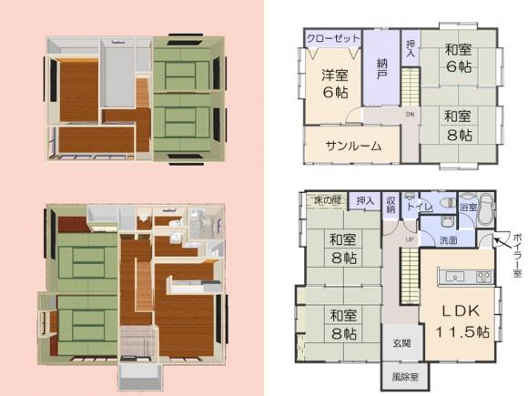 Floor plan. 16,900,000 yen, 5LDK, Land area 356.94 sq m , Building area 137.79 sq m
