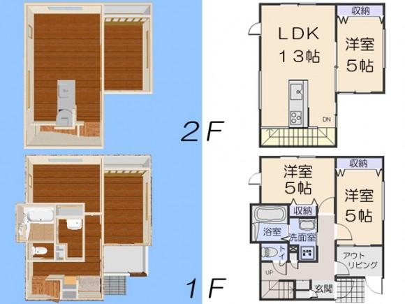 Floor plan. 17.7 million yen, 3LDK, Land area 104.27 sq m , Building area 74.4 sq m