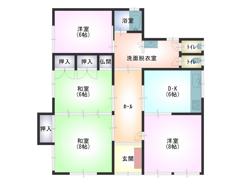 Floor plan. 7.8 million yen, 4DK, Land area 502.45 sq m , Building area 87.59 sq m
