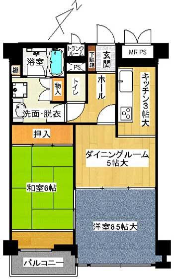 Floor plan. 2DK, Price 8.32 million yen, Occupied area 52.73 sq m , Balcony area 4.05 sq m