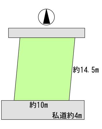 Compartment figure. Land price 4.6 million yen, Land area 154.97 sq m land shape view ※ If the drawings and the present situation is different takes precedence the current state