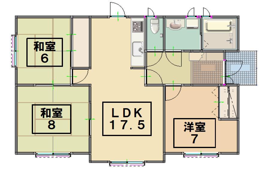 Floor plan. 20.8 million yen, 3LDK, Land area 243.52 sq m , It is a one-story building area 79.91 sq m very easy to use 3LDK. 