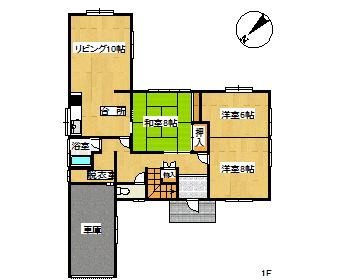 Floor plan. 12.5 million yen, 5LDK, Land area 343.63 sq m , Building area 119.01 sq m 1F Floor Plan