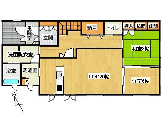 Floor plan. 60 million yen, 5LDK + S (storeroom), Land area 502.47 sq m , Building area 194.61 sq m 1F floor plan drawings