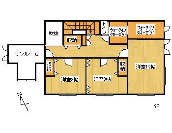Floor plan. 60 million yen, 5LDK + S (storeroom), Land area 502.47 sq m , Building area 194.61 sq m 2F floor plan drawings