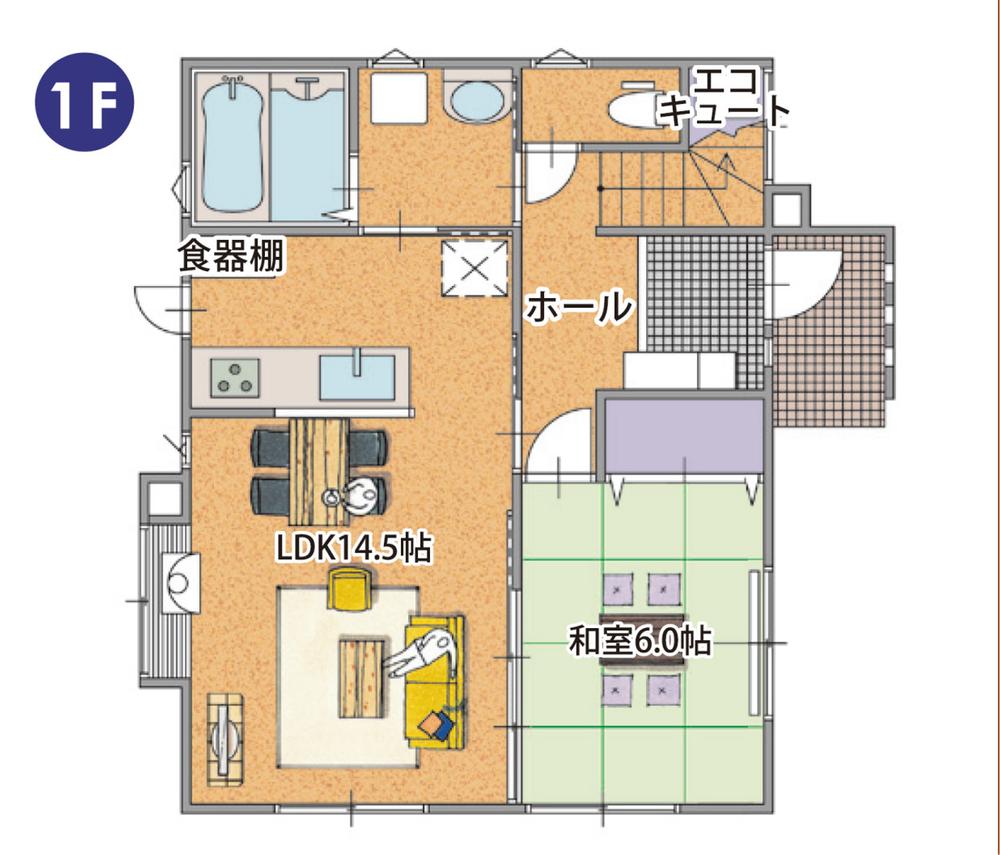 Floor plan. 23,480,000 yen, 4LDK, Land area 182.24 sq m , Building area 108.46 sq m 1F floor plan drawings