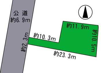 Compartment figure. Land price 7.1 million yen, Land area 151.11 sq m land shape view ※ If the drawings and the present situation is different from, It will honor the current state