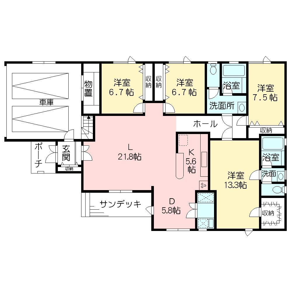 Floor plan. 65 million yen, 4LDK, Land area 2,618.97 sq m , Building area 936.91 sq m