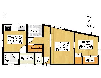 Floor plan. 5.8 million yen, 5K, Land area 82.82 sq m , Building area 101.15 sq m 1F