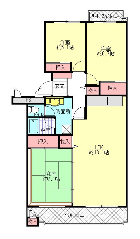 Floor plan. 3LDK, Price 8 million yen, Occupied area 78.14 sq m , Balcony area 11.17 sq m