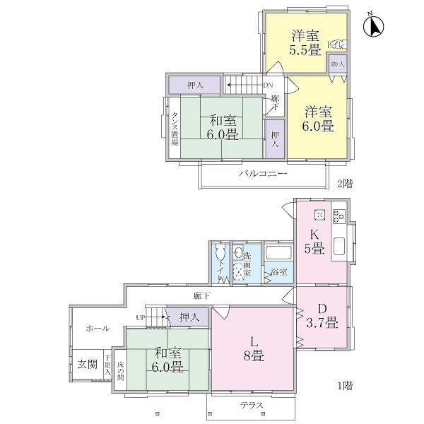 Floor plan. 24,800,000 yen, 4LDK, Land area 185.15 sq m , Building area 99.78 sq m