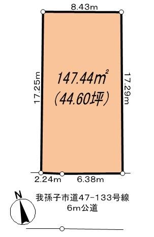 Compartment figure. Land price 8.5 million yen, Land area 147.44 sq m