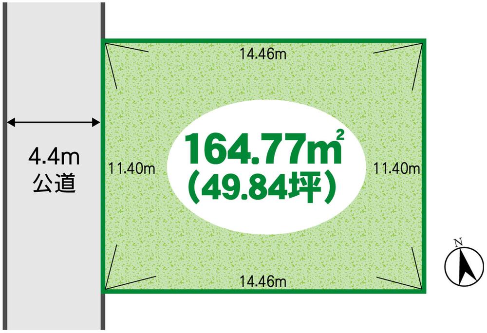 Compartment figure. Land price 9.95 million yen, Land area 164.77 sq m