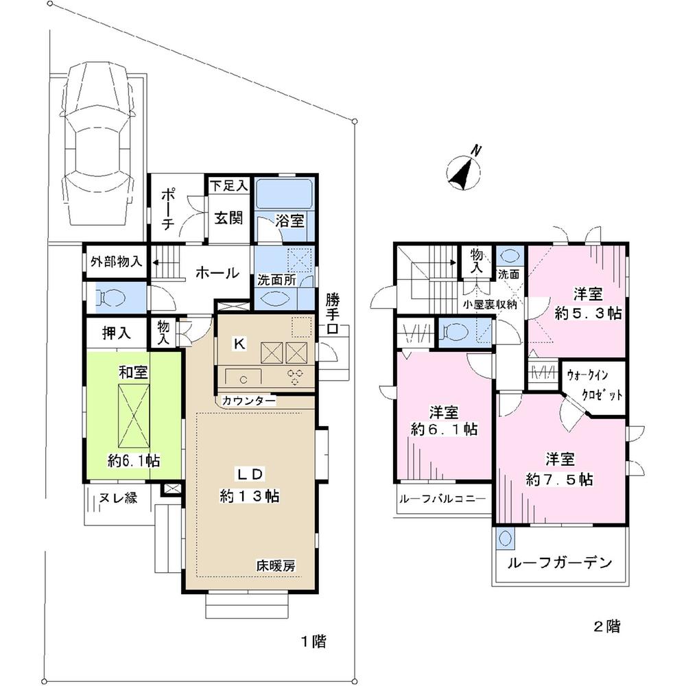 Floor plan. 35,900,000 yen, 4LDK, Land area 140.03 sq m , Building area 103.87 sq m