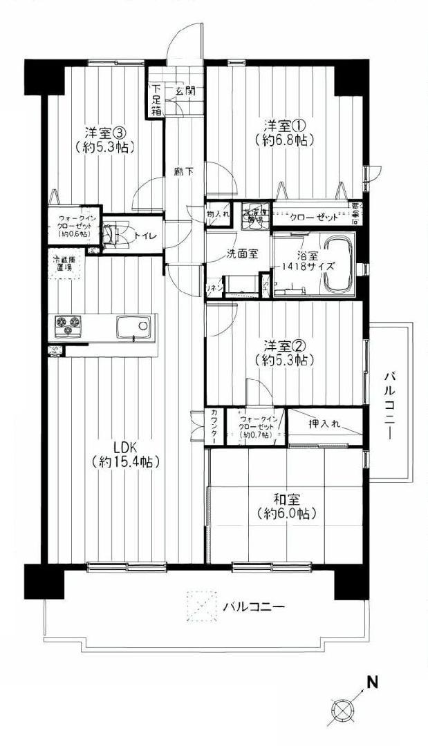 Floor plan. 4LDK, Price 24,900,000 yen, Occupied area 81.36 sq m , Balcony area 16.84 sq m