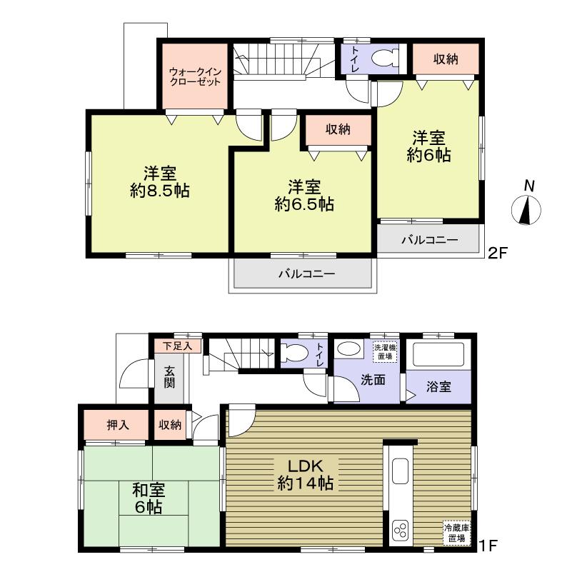 Floor plan. 16.8 million yen, 4LDK, Land area 190.74 sq m , Building area 100.19 sq m