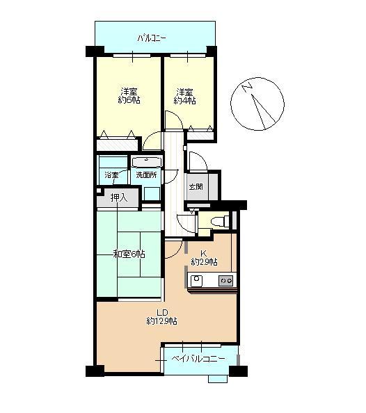 Floor plan. 3LDK, Price 14.8 million yen, Occupied area 70.65 sq m , Balcony area 14.93 sq m