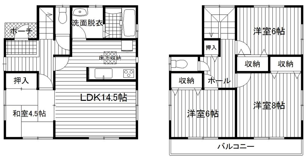 Floor plan. 23.8 million yen, 4LDK, Land area 101 sq m , Building area 97.7 sq m