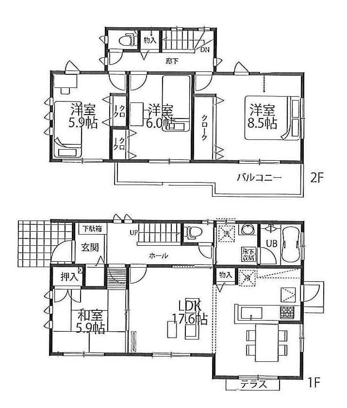 Floor plan. 33,800,000 yen, 4LDK, Land area 121.28 sq m , Building area 105.16 sq m floor plan