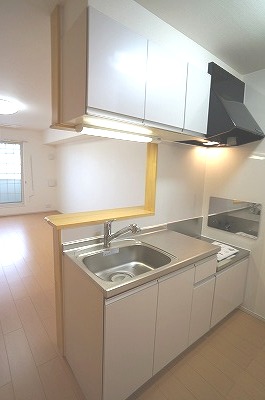 Kitchen. Gas stove installation Allowed ・ Water purifier built-in ・ Counter Kitchen.