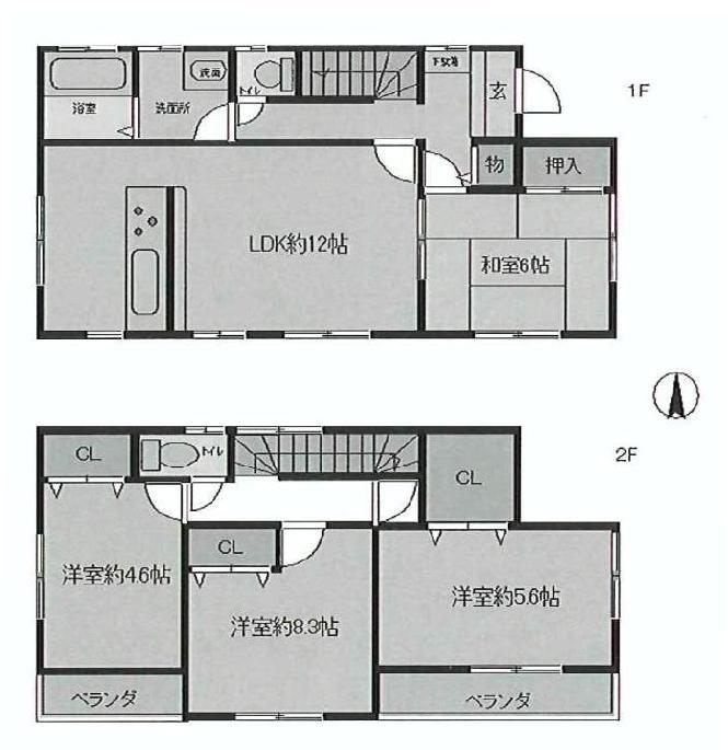 Floor plan. 22.5 million yen, 4LDK + S (storeroom), Land area 151.02 sq m , Building area 105.99 sq m