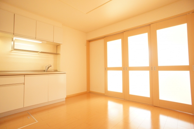 Living and room. Bright also close the sliding door