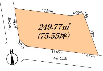 Compartment figure. Land price 9.8 million yen, Land area 249.77 sq m