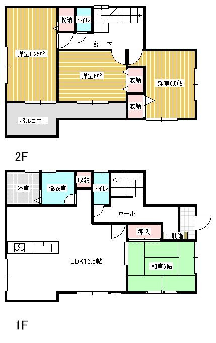 Floor plan. 22,800,000 yen, 4LDK, Land area 126.91 sq m , Building area 103.92 sq m spacious living