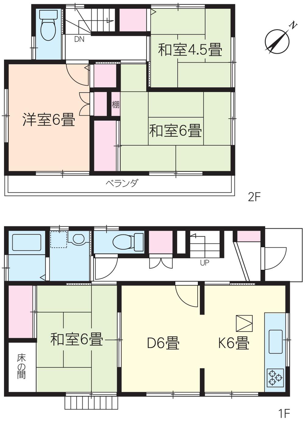 Floor plan. 13.4 million yen, 4DK, Land area 121.21 sq m , Building area 85.92 sq m