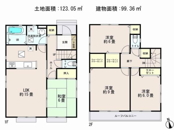 Floor plan. 25,800,000 yen, 4LDK, Land area 123.05 sq m , Building area 99.36 sq m