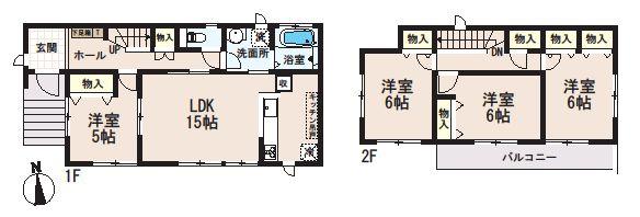 Floor plan. (1 Building), Price 19,800,000 yen, 4LDK, Land area 120 sq m , Building area 97.29 sq m
