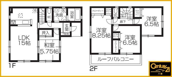 Floor plan. 14.8 million yen, 4LDK, Land area 152.76 sq m , Building area 98.53 sq m