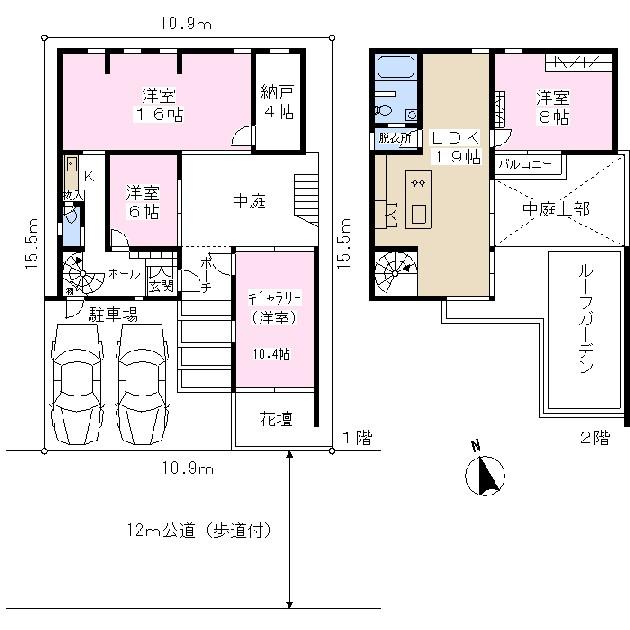 Floor plan. 44,800,000 yen, 4LDK, Land area 169.86 sq m , Building area 133.13 sq m