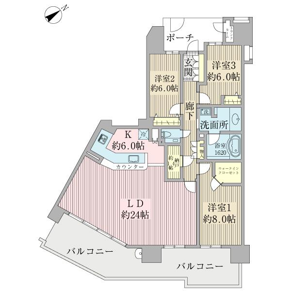 Floor plan. 3LDK, Price 38,900,000 yen, The area occupied 110.6 sq m , Balcony area 29.07 sq m