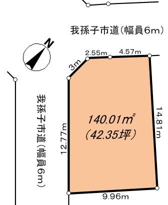 Compartment figure. Land price 9.5 million yen, Land area 140.01 sq m