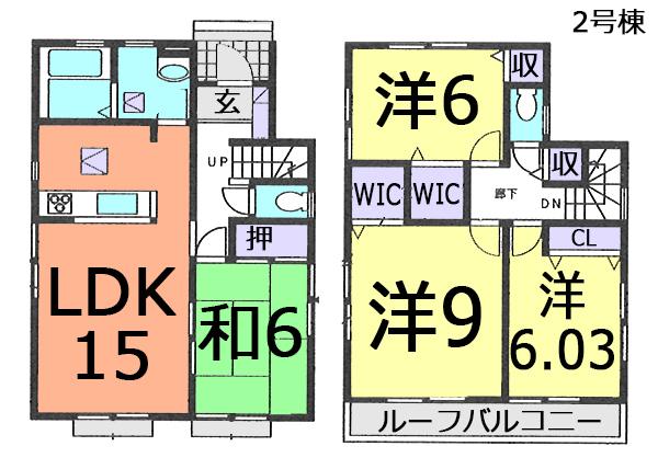 Floor plan. (Building 2), Price 25,800,000 yen, 4LDK, Land area 123.05 sq m , Building area 99.36 sq m