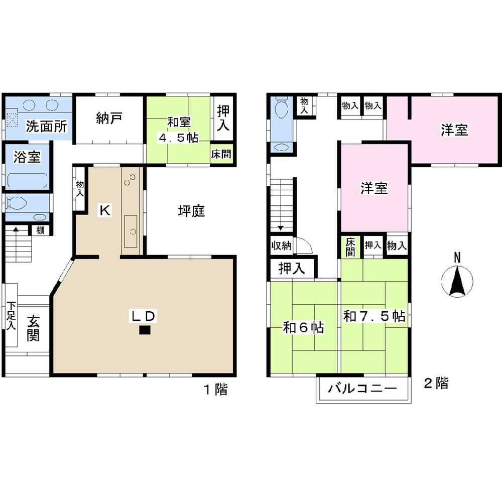 Floor plan. 25,800,000 yen, 5LDK + S (storeroom), Land area 178.17 sq m , Building area 154.02 sq m
