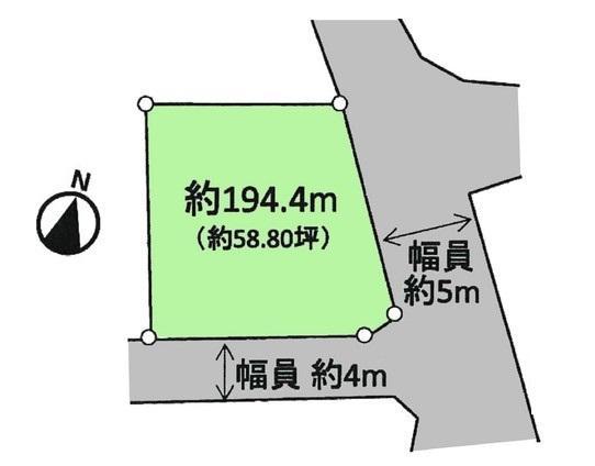Compartment figure. Land price 14.8 million yen, Land area 194.4 sq m compartment view