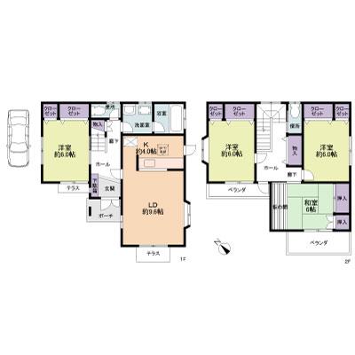 Floor plan. 19.9 million yen, 4LDK, Land area 138.73 sq m , Building area 101.85 sq m