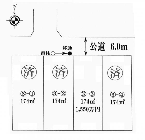 Compartment figure. Land price 15.5 million yen, Land area 174 sq m