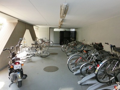 Parking lot. First floor bicycle parking space