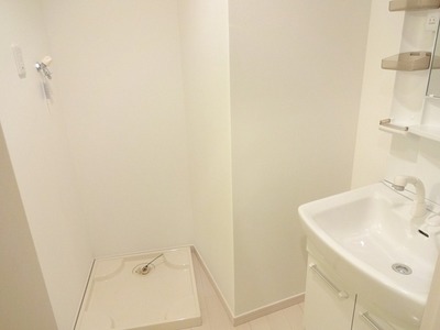 Washroom. Vanity with easy to shampoo dresser also get dressed.