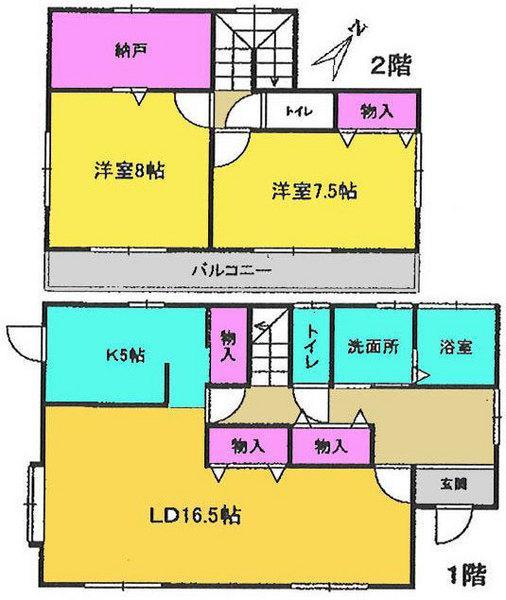 Floor plan. 19,800,000 yen, 2LDK, Land area 208.8 sq m , Building area 100.19 sq m