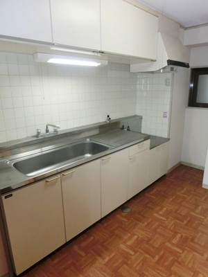 Kitchen. Two-burner gas stove can be installed